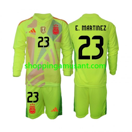 Maillot de Foot Argentine Emiliano Martinez 23 Gardien Enfant Extérieur 2024 Manche Longue