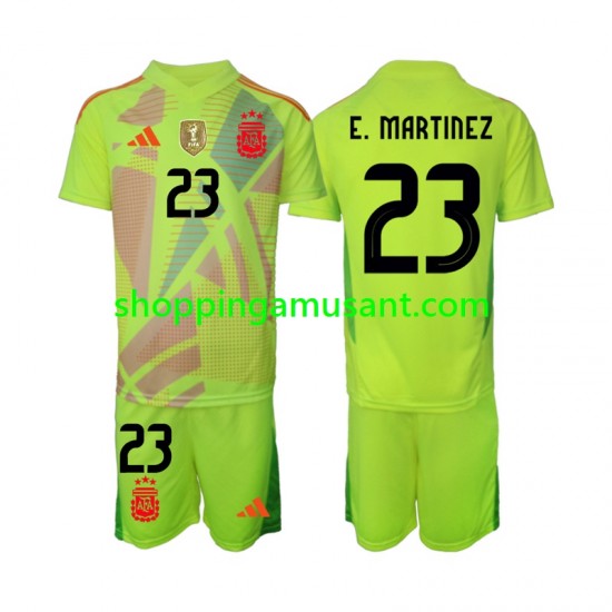 Maillot de Foot Argentine Emiliano Martinez 23 Gardien Enfant Extérieur 2024 Manche Courte