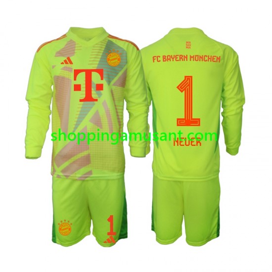Maillot de Foot Bayern Munich Manuel Neuer 1 Gardien Enfant Domicile 2024-2025 Manche Longue