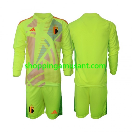 Maillot de Foot Belgique Gardien Enfant Extérieur Euro 2024 Manche Longue