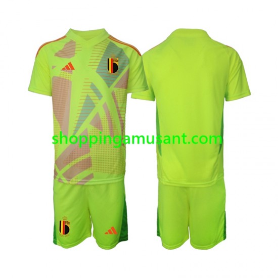 Maillot de Foot Belgique Gardien Enfant Extérieur Euro 2024 Manche Courte