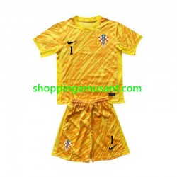 Maillot de Foot Croatie DOMINIK LIVAKOVIC 1 Gardien Enfant Domicile Euro 2024 Manche Courte
