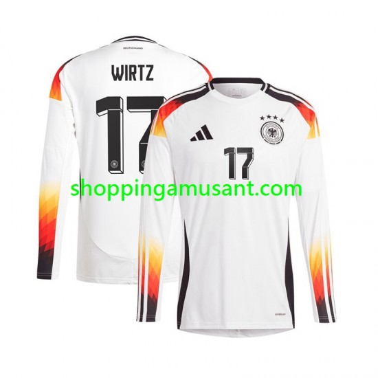 Maillot de Foot Allemagne Florian Wirtz 17 Homme Domicile Euro 2024 Manche Longue