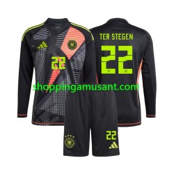 Maillot de Foot Allemagne Ter Stegen 22 Gardien Enfant Domicile Euro 2024 Manche Longue