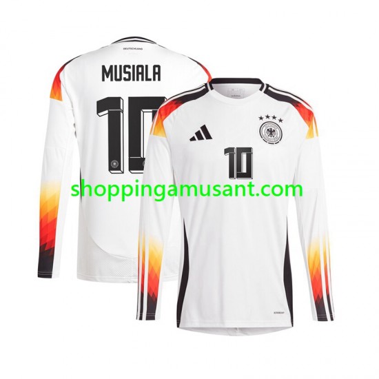 Maillot de Foot Allemagne Jamal Musiala 10 Homme Domicile Euro 2024 Manche Longue
