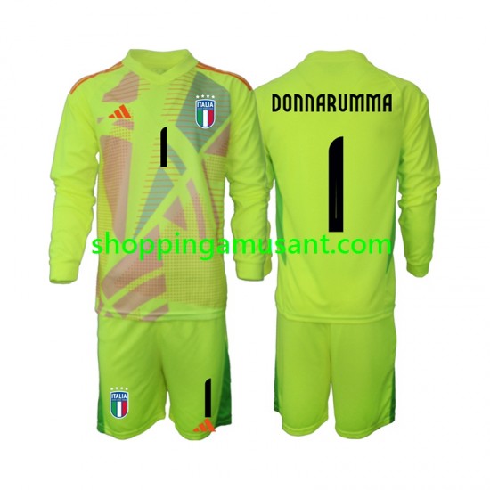 Maillot de Foot Italie Donnarumma 1 Gardien Enfant Domicile Euro 2024 Manche Longue