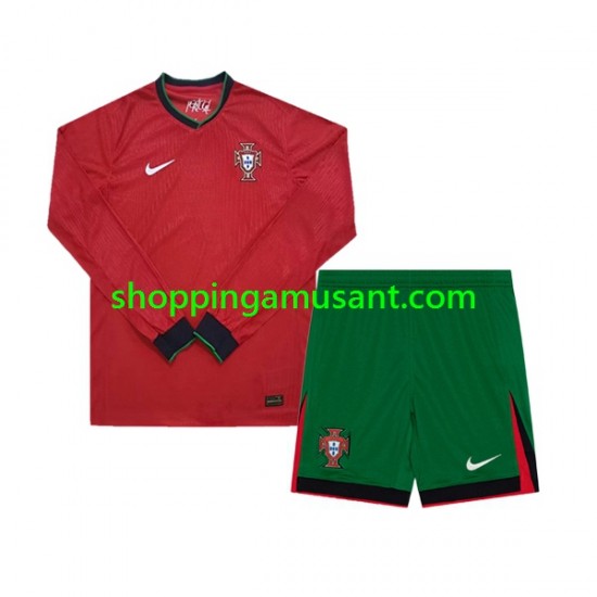 Maillot de Foot Portugal Enfant Domicile Euro 2024 Manche Longue