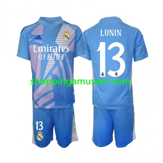 Maillot de Foot Real Madrid Andriy Lunin 13 Gardien Enfant Domicile 2024-2025 Manche Courte
