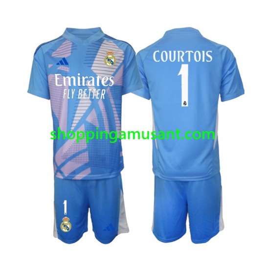 Maillot de Foot Real Madrid Thibaut Courtois 1 Gardien Enfant Domicile 2024-2025 Manche Courte