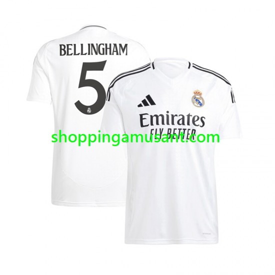 Maillot de Foot Real Madrid Jude Bellingham 5 Homme Domicile 2024-2025 Manche Courte
