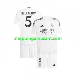 Maillot de Foot Real Madrid Jude Bellingham 5 Enfant Domicile 2024-2025 Manche Courte