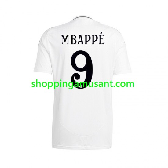 Maillot de Foot Real Madrid Kylian Mbappé 9 Homme Domicile 2024-2025 Manche Courte