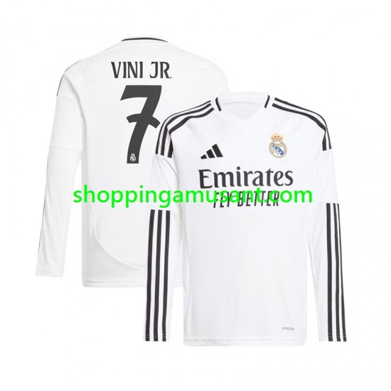Maillot de Foot Real Madrid Vinicius Junior 7 Homme Domicile 2024-2025 Manche Longue