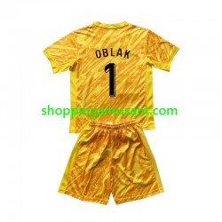 Maillot de Foot Slovénie Jan Oblak 1 Gardien Enfant Domicile Euro 2024 Manche Courte
