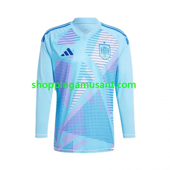 Maillot de Foot Espagne Gardien Homme Extérieur Euro 2024 Manche Longue