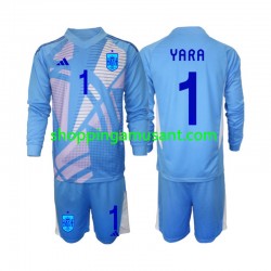 Maillot de Foot Espagne David Raya 1 Gardien Enfant Domicile Euro 2024 Manche Longue