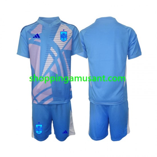 Maillot de Foot Espagne Gardien Enfant Domicile Euro 2024 Manche Courte