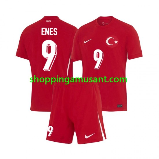 Maillot de Foot Turquie Enes Unal 9 Enfant Extérieur Euro 2024 Manche Courte