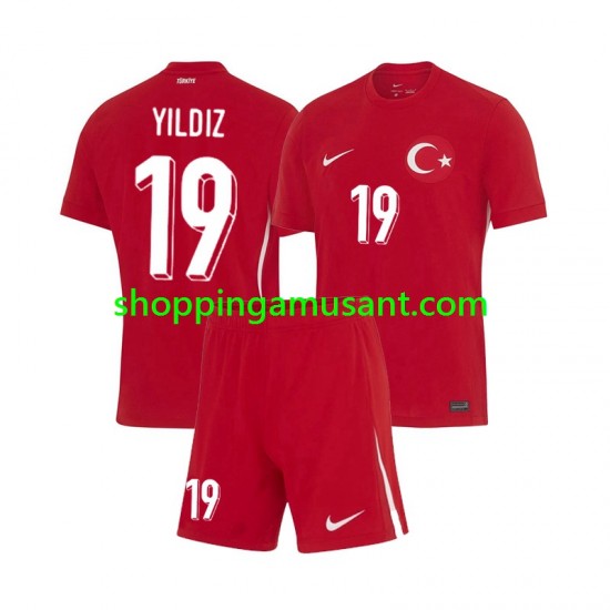 Maillot de Foot Turquie Kenan Yıldız 19 Enfant Extérieur Euro 2024 Manche Courte