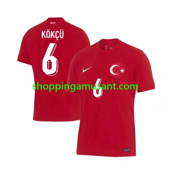 Maillot de Foot Turquie Orkun Kokcu 6 Homme Extérieur Euro 2024 Manche Courte