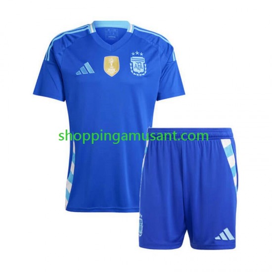 Maillot de Foot Argentine Copa America 2024 Enfant Extérieur  Manche Courte