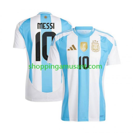 Maillot de Foot Argentine Lionel Messi 10 Copa America 2024 Homme Domicile  Manche Courte