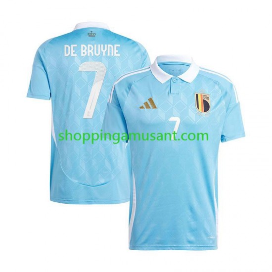 Maillot de Foot Belgique De Bruyne 7 Homme Extérieur Euro 2024 Manche Courte