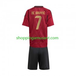 Maillot de Foot Belgique De Bruyne 7 Enfant Domicile Euro 2024 Manche Courte