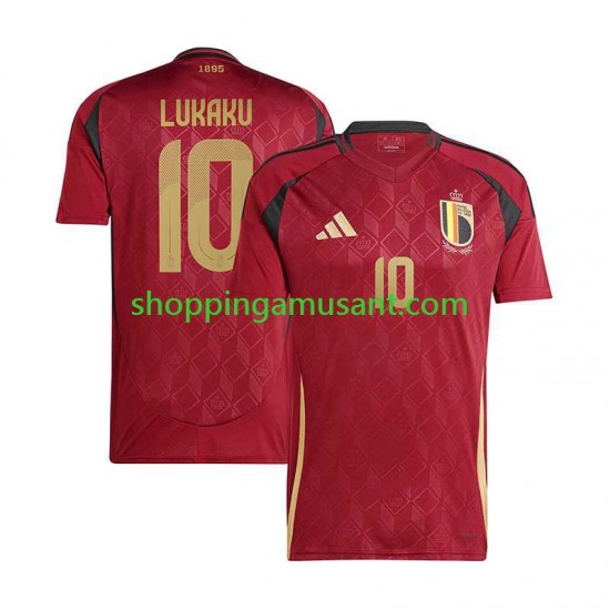 Maillot de Foot Belgique Romelu Lukaku 10 Homme Domicile Euro 2024 Manche Courte