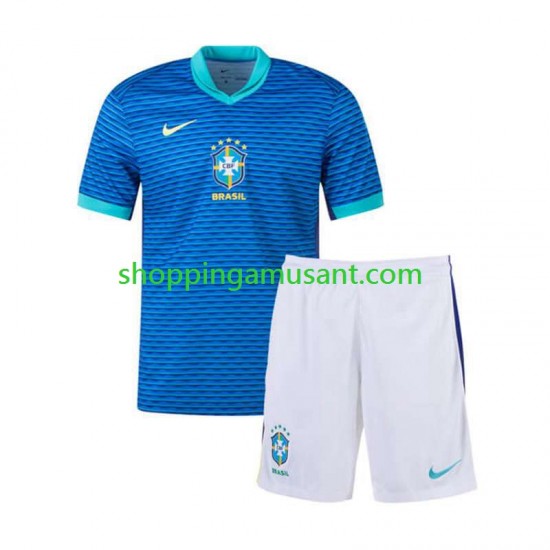 Maillot de Foot Brésil Copa America 2024 Enfant Extérieur  Manche Courte