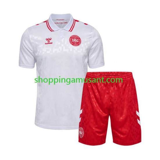 Maillot de Foot Danemark Enfant Extérieur Euro 2024 Manche Courte