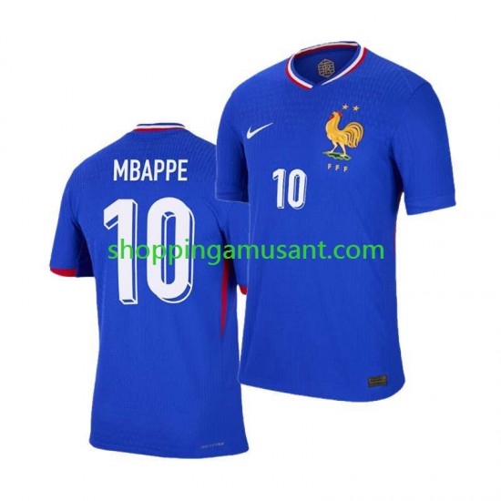 Maillot de Foot France Mbappé Kylian 10 Homme Domicile Euro 2024 Manche Courte