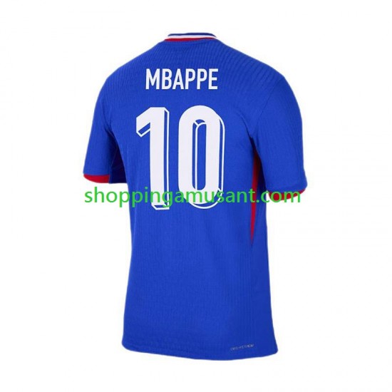 Maillot de Foot France Mbappé Kylian 10 Homme Domicile Euro 2024 Manche Courte