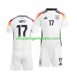 Maillot de Foot Allemagne Florian Wirtz 17 Enfant Domicile Euro 2024 Manche Courte
