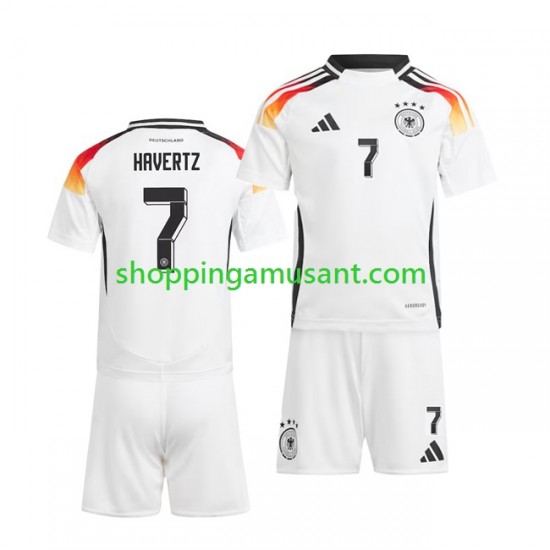 Maillot de Foot Allemagne Havertz 7 Enfant Domicile Euro 2024 Manche Courte