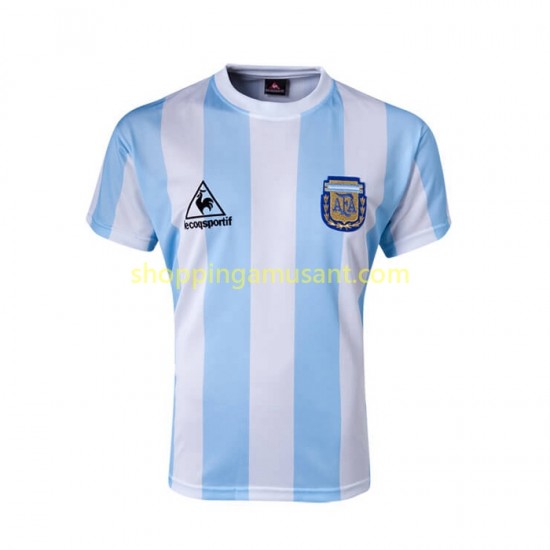 Maillot de Foot Argentine 1986 Rétro Homme Domicile Manche Courte