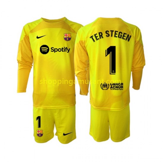 Maillot de Foot FC Barcelone Ter Stegen 1 Gardien Enfant 4ème 2022-2023 Manche Longue