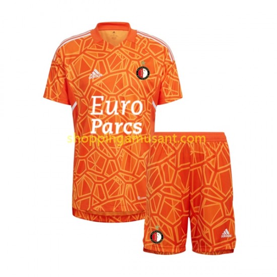 Maillot de Foot Feyenoord Rotterdam Gardien Enfant Extérieur 2022-2023 Manche Courte