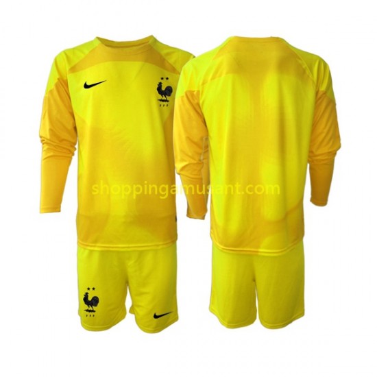 Maillot de Foot France Gardien Enfant Neutre Coupe du Monde 2022 Manche Longue