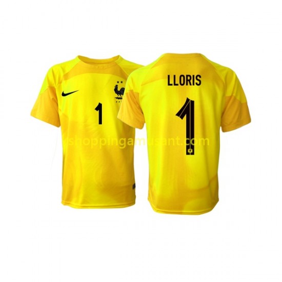 Maillot de Foot France Hugo Lloris 1 Gardien Homme Neutre Coupe du Monde 2022 Manche Courte