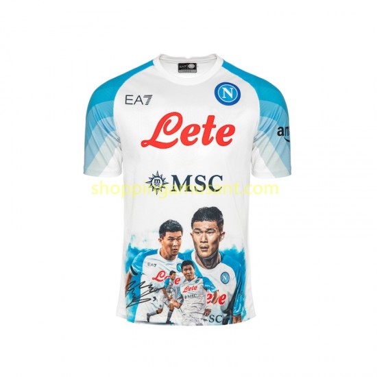Maillot de Foot Naples Face Game Minjae 3 Homme Domicile 2022-2023 Manche Courte