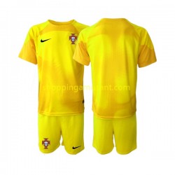 Maillot de Foot Portugal Gardien Enfant Domicile Coupe du Monde 2022 Manche Courte