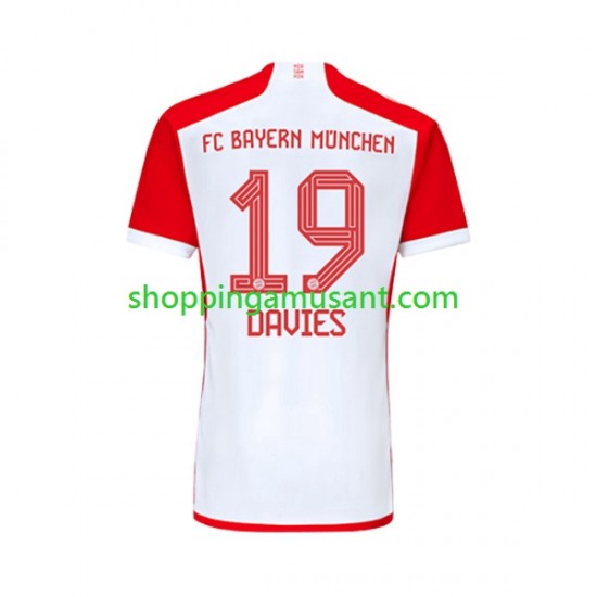 Maillot de Foot Bayern Munich Alphonso Davies 19 Homme Domicile 2023-2024 Manche Courte