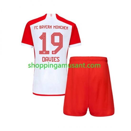Maillot de Foot Bayern Munich Alphonso Davies 19 Enfant Domicile 2023-2024 Manche Courte