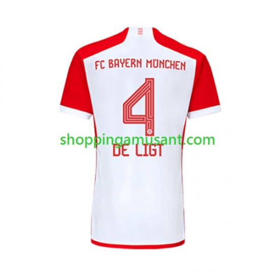Maillot de Foot Bayern Munich Matthijs de Ligt 4 Homme Domicile 2023-2024 Manche Courte