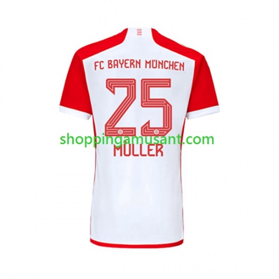 Maillot de Foot Bayern Munich Thomas Muller 25 Homme Domicile 2023-2024 Manche Courte