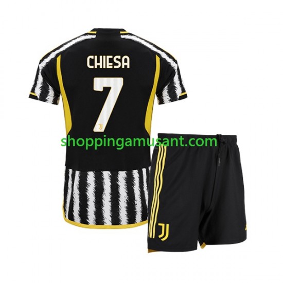 Maillot de Foot Juventus Federico Chiesa 7 Enfant Domicile 2023-2024 Manche Courte