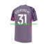 Maillot de Foot Manchester City Ederson Moraes 31 Gardien Homme Extérieur 2023-2024 Manche Courte