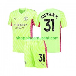 Maillot de Foot Manchester City Ederson Moraes 31 Gardien Enfant Neutre 2023-2024 Manche Courte