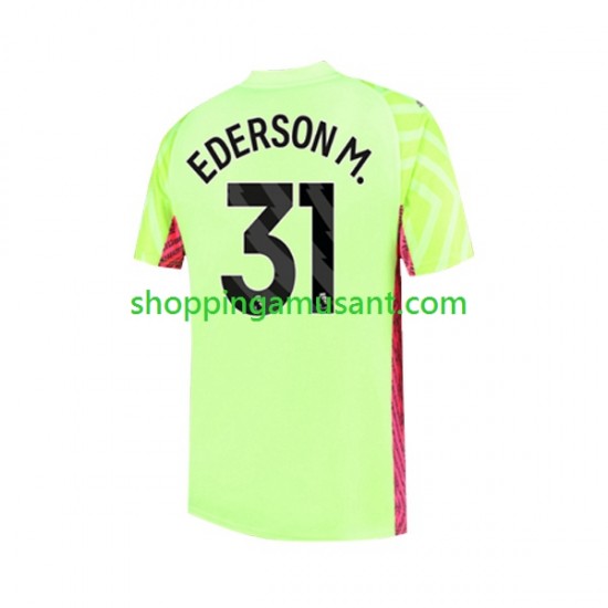 Maillot de Foot Manchester City Ederson Moraes 31 Gardien Homme Neutre 2023-2024 Manche Courte